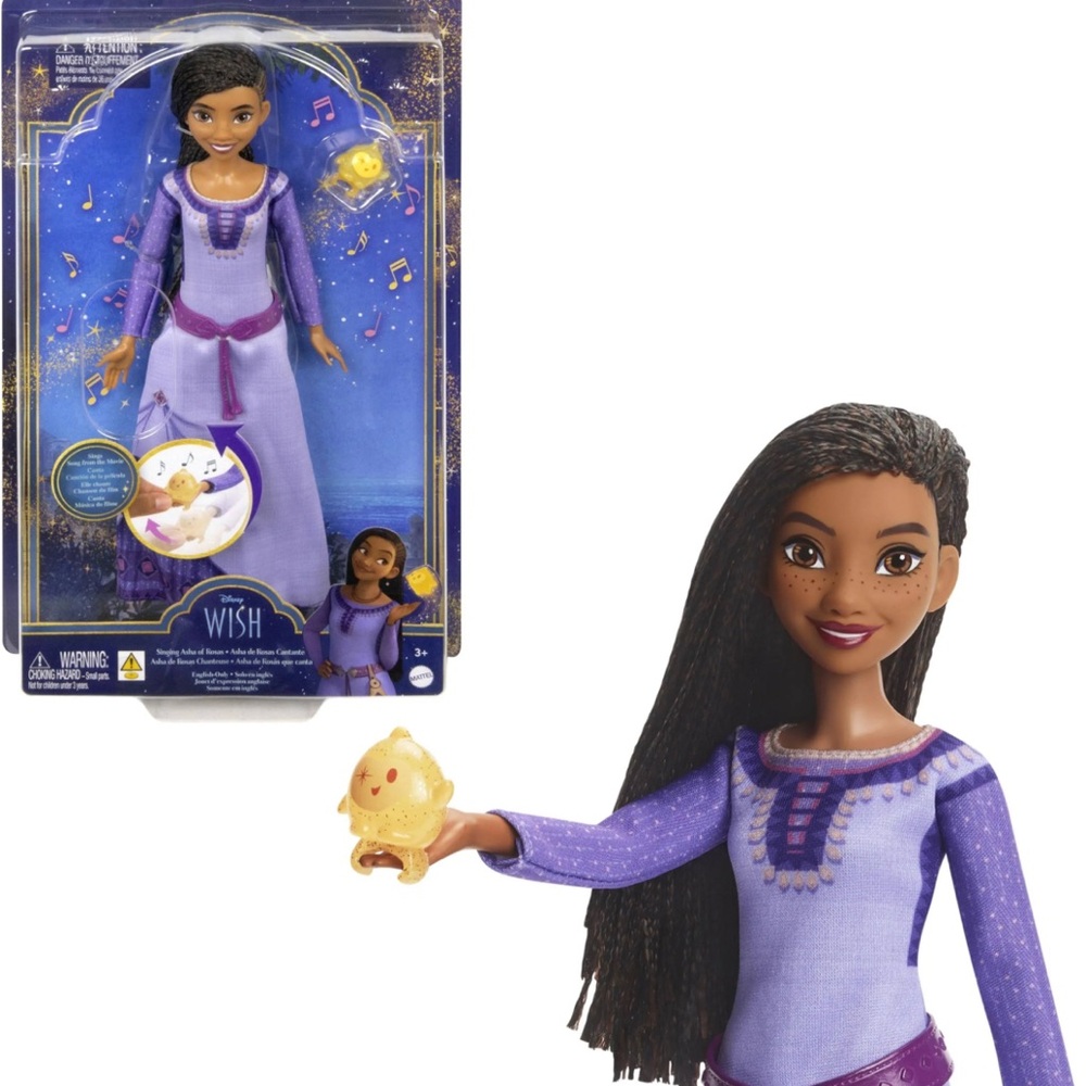 Disney Wish Singing Asha of Rosas Fashion Doll & Star Sings “This Wish”English